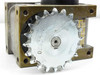 Sandex 4.5E drive body – bottom/side view with M-40R20 chain sprocket on input shaft