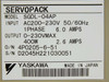 Yaskawa SGDL-04AP Servopack rating label – model SGDL-04AP, input AC200-230V 50/60Hz 1-phase 6.0A, output 0-230V max 400W 2.6A, O/N 4P0205-6-51, S/N D2045H221030051, Made in Japan