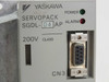 Yaskawa SGDL-04AP Servopack – top front panel close-up showing SGDL-04AP label, 200V CLASS, CN3 DB9 port, green POWER LED and red ALARM LED