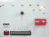Rolm 8691 output terminal block close-up showing labeled terminals for +15V, -15V, +48V, -48V, RING, PWR FAIL, and 8A/250V fuse F8