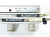 SMC MXS6-20 side label close-up showing model number, operating pressure 0.15–0.7 MPa, Made in Japan marking, and two D-A93 sensors with worn wire insulation
