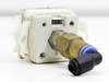 SMC ZSE30-01-25 pressure switch – rear view showing multi-pin connector port and brass R1/8 push-in elbow fitting, Made in Japan label visible