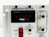Riber ACE 1010 front panel close-up – label reading 'Alimentation de Canon / E-Gun Power Supply / Modele ACE 1010', measurement selector, FILAMENT switch, DEFLECTRICES X/Y knobs