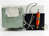 VAC AO-316-C rear panel view showing rating label, sample inlet port labeled SAMPLE IN, orange fuel cell canister, vent port, and internal tubing