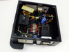 Dowty TC-48 interior view — transformer, terminal block, wiring harness, capacitor, and internal components visible with top cover removed