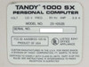 Tandy 25-1052B 1000 SX Personal Computer P8088-2 640KB CGA Video NO HDD - As Is