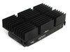 Intel Pentium II SL2HE CPU – top-down view of passive aluminum heatsink fins and Pentium II cartridge label