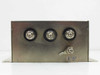 Hua Yeang HUA-9010-3610/36A — end panel view showing three large bolt-type power terminal studs with rubber boots and single earth/ground lug with earth symbol label