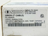 Simco Orion 4009045 rating label closeup – shows PN 4009045, 120VAC 50/60Hz 0.10A, 100 PSI max gas input, 104F max ambient temp, Made in USA