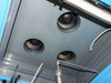 Interior top view of MOCVD cabinet showing four centrifugal blower fans for exhaust and cooling