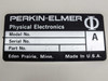 Perkin-Elmer Physical Electronics identification label – Model 99, Part No. 60904311, Revision A, Made in U.S.A., Eden Prairie MN
