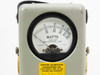 Bird Model 43 Thruline Wattmeter — close-up of analog meter face with dual watt scales and Certified Calibration Laboratories sticker dated 11-27-78