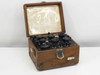 Winslow Co Type 301 Murray Varley Loop Cable Fault Tester — three-quarter front view with lid open showing instrument panel and operating instruction card inside lid