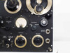 LP-5 front panel center and right detail — carrier/modulation meter reads, microvolt and multiplier knobs, constant one volt output