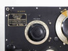 LP-5 frequency range dial and nameplate close-up — band markings .5-3 MC, 3-9.5 MC, 9.5-30 MC visible on dial scale