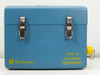 In-Situ HERMIT SE 1000C portable data logger closed case rear view showing two latch clasps, In-Situ Inc. logo, and yellow transducer port with chain cap — labeled THIS IS CLEANED EQUIPMENT