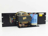Rear view of 3U rackmount panel showing Mallory Aerovox CGS 63000MFD 30VDC capacitor and transformer with terminal block and wiring harness