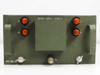 PTC 10190-A front panel — straight-on view showing four orange indicator lamps labeled F1, F2, 3, 4, fuse position F5 at bottom center, and W.U. Tel. Co. logo lower left