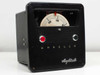 Wheelco Instruments Amplitrol 152 temperature gauge front view showing arc-scale 0-600°C dial, red pilot light, and chrome control knob