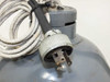 Century Lighting Lekolite — close-up of 2-pin twist-style stage plug and cloth-wrapped power cable at top of housing