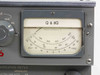 Close-up of Q & δQ analog meter face showing dual Q and delta-Q scales with Marconi Instruments Ltd branding