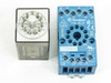 Finder 60.13 relay and Type 90.21 socket shown separated — socket top showing terminal numbering NC NO labels and UL CE markings