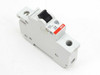 ABB S271-K2 single-pole miniature circuit breaker – right-side front angle view showing red ABB label and black toggle handle