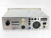 Perkin-Elmer 20-330 HEED Gun Control rear panel close-up showing full connector layout including J10 HV Output, caution label, fan, and 117VAC 50/60Hz 1-phase AC inlet