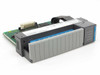 Allen Bradley 1746-OB16 SLC 500 output module – angled front-left view showing module body, PCB, and ribbon cable connector