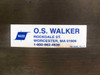 O.S. Walker manufacturer label — Worcester MA, part number DD-3639S Rev. C, phone 1-800-962-4638