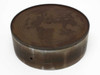 OS Walker AXM-13973-1 20-inch round vacuum chuck — angled top view showing perforated surface face with significant surface rust and side wall with vacuum port hole