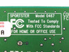 US Robotics Sportster Model 0467 PCB label close-up showing FCC compliance and Sportster branding