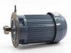 Yaskawa FELQ-5 3-Phase Induction Motor – left-side view showing flange face, keyed output shaft, and ribbed motor body