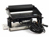 SimPlex HSNC-2038 web guiding system — rear three-quarter view showing roller assembly, actuator motor, and coiled multi-pin cable
