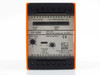IFM Electronic VS 0200 SY 0101 flow controller – front panel view showing full label with 115V AC rating, order number SY 0101, temperature dial 20–80°C, relay outputs, liquid/gas media selector, and ifm electronic gmbh Essen branding