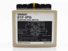 Omron 61F-IPD Floatless Level Switch Controller – front panel showing wiring diagram, electrode terminals E1 E2 E3, 100VAC source and 8VAC secondary voltage labels