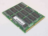 Transcend 32-1BM 32MB SO-DIMM laptop memory module – top view showing memory chips and Transcend label with QC sticker reading 32M Toshiba T500