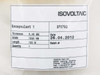 Isovoltaic 370792 Encapsulant 1 product label showing 0.40MM thickness, 1050MM width, 100M length, date 26.04.2012