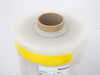 Top view of Isovoltaic 370792 encapsulant film roll showing cardboard core and Isovoltaic product label with yellow tape band