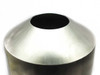 Top view of stainless steel dome hopper showing upper inlet port opening