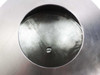 Interior bottom view of stainless steel hopper bowl showing domed bottom and central discharge point