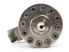 Teledyne Taber 206-SA bottom view showing circular bolt pattern flange, center port, and side AN fitting