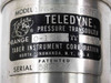 Teledyne Taber 176-SA label detail — Model 176-SA, Range 0-1500 PSIG, 350 ohm, Serial 582637, Taber Instrument Corporation North Tonawanda NY