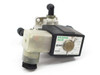 SMC VX3344M direct operated 2-port solenoid valve — right-side view showing solenoid coil housing and push-in fittings