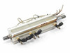 SMC compact pneumatic cylinder pair – side view showing push-in fittings and pneumatic tubing ports along the bottom