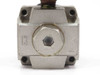 SMC NAR2000-N02 regulator bottom/port view showing hex outlet port and aluminum body with SMC logo