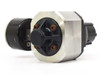 SMC SRH4100-03 clean room regulator – inlet port end view showing stainless steel hex body and black adjustment knob