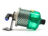 SMC AMC320-02B exhaust cleaner full assembly with mounting bracket, green filter housing, and push-in fittings – angled view