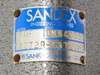 Sandex 6DF nameplate closeup – model 16DF, serial D154058, part 03272R-S3TUVW1, Sankyo Seisakusho Co. Tokyo Japan