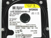 Western Digital WD800JD-75HKA1 label close-up showing model number, serial number, LBA, capacity, manufacture date, Dell Y3053 part number, and power ratings